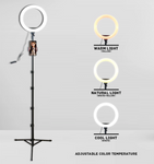 10" Selfie Ring Light with Tripod Stand & Phone Holder - Marelli Emporio